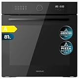 Cecotec Einbaubackofen Multifunktion 60 cm Bolero Hexa AF316000 Glass Black A 3400W, 81L Kapazität, 11 Funktionen mit Airfryer Master, Pizza Master, Steam Asisst, Steam EasyClean, 3D Cooking, Defrost