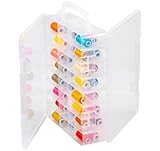 ilauke 48 Fächer Sortierbox für Kleinteile, Doppelseitige Aufbewahrungsbox, Einstellbar Plastik Sortimentsbox Kleinteile Organizer für Stickerei und Nähgarne, Stickgarn, Basteln,Schmuck Perlen