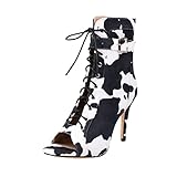 Gsheocm Stiefeletten Damen Schwarz,Damen SchnüRstiefel Offene Zehen Stiefeletten Boots mit Blockabsatz Comfort Frauen Boots Bootie Stiefel Stiefelette Schuhe Worker Stiefeletten Damenstiefeletten