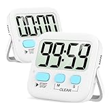 Antonki 2 Stück Eieruhr Küchentimer, Timer für Kinder, Digitaler Stoppuhr Timer zum Kochen, Eieruhr, Magnetisch Timer für Lehrer, Klassenzimmer, Übung, Badezimmer, Backofen, Backen, Tabelle