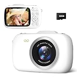 Digitalkamera，64MP 1080P FHD Fotokamera mit，32GB TF-Karte，2.8 Zoll Bildschirm，18X Digitalzoom Tragbar Kompaktkamera mit，4K Ultra HD Videoaufnahmel，für Teenager Erwachsene Anfänger (Weiß)