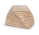 Frühstücksbrettchen Holz - Natur Buche unbehandelt - Holzbrettchen - Küchenbrett Brot Küchenutensilien - ca.24 x 14 x 1.5 cm - Schneidebrett Brett - Umkehrbar - Schneidbrett - Brettchen (12)