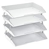 Acrimet Facility 4 Ebenen Briefablage Seiteneinschub, Letter Tray/A4, Desktop Datei Organizer, Kunststoff (Weiß)