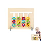 Cyhamse 3 Pcs Schiebepuzzle für Kinder,Puzzle-Brett mit Vier Farben und Formen - 2-seitiges Logikspiel Montessori Lernholzspielzeug für Kinder ab 3 Jahren Kleinkinder Kinder Reisespielzeug