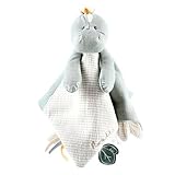 Noukie's - Schmusetuch für Kinder - Schmusetuch aus Bio-Baumwolle - Stegi, der Stegosaurus - Viele Funktionen - Grün/Weiß - 1 Stück