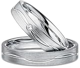 Kolibri Rings Eheringe Verlobungsringe Silber 925 Zirkonia Stein Set - Gravur und Etui
