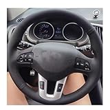 Auto Lenkradhülle Protektor Für Kia Für Sportage 3 2011 2012 2013 2014 Für Ceed Für Cee'd 2010-2012 Hand Nähen Auto Lenkrad Abdeckung Auto Lenkradhüllen(Yellow Thread)