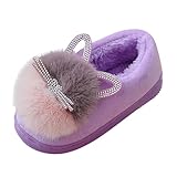 Generisch Kinder Kinder Mädchen Mode Schuhe Plüsch Schuhe Indoor Hause warme und süße Baumwolle Hausschuhe Lernkugel (Purple, 29 Little Child)