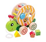 Eichhorn 100002231 NachziehStecktier, mit 4 versch. Steckbausteinen, Birkenholzspielzeug mit Bewegung, für Kinder ab 1 Jahr, Größe: 15x24x19,5cm