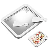 Gerollte Eismaschine - Eiscreme-Rollmaschine | Pan Ice Cream Roll Maker Set | Eismaschine | Edelstahl Gebratene Eiscreme Rollmaschine | 2 Schaber | Gebratene Eisschale für Fruchteis