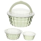 COLLBATH 3St schärfer lagercontainer mikrowellenbehälter Frischwarenschoner Salatschüssel kühlschrank für Snacks Frischhaltebox verschließen p.s Green