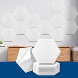 Art3dwallpanels Selbstklebende Akustikplatten, 35,6 x 30,5 x 1 cm, schalldichte Wandpaneele, schallabsorbierende Paneele mit hoher Dichte, sechseckige abgeschrägte Kanten, Schalldämpfungspaneele,