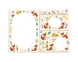 Briefblock mit Umschlag für Kinder Fuchs Tiere Briefpapier-Set für Mädchen (Block A5 mit 25 Blätter + 15 Umschläge)