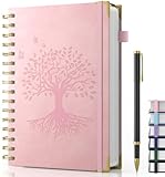 Smarpau Notizbuch A5, Hardcover Spiral Notizbuch mit Stift, Journal mit 100gsm 240 Seiten Dickes Tintenfestes Papie, Notizblock für Erwachsene Arbeit, Schreiben, Lernen, Reisen, 14.5 x 21 cm-Rosa
