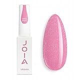 JOIA Vegan Base Coat UV/LED Nagellack Gel für Nagelstudio DIY Home BB cream Cream Shine Berry Rosa mit Glitzer 8 ml