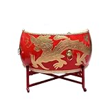 BEdaW Ethnische Trommeln, Traditionelle Chinesische Trommeln, Halltrommeln, Percussion -Instrumente Der Bühnenperkussion, Einschließlich Drum Stand + Drum Sticks,Dragon Drum,40CM