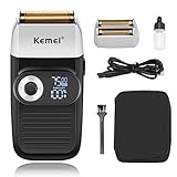 KEMEI Folienrasierer für Männer Elektrischer Rasierer mit Kahlrasur Schnurlose Elektrorasierer mit LED-Anzeige Geschenke zum Vatertag
