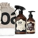 OA Lederpflegeset (3er-Set) - Lederreiniger, Lederpflege und Hochwertiges Mikrofasertuch | Effektive Reinigung und Imprägnierung für Ledercouch, Sofa, Autositz, Schuhe, Lederjacke, Handtasche