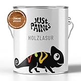 Just Paints - Holzlasur für Außen | Wetterbeständige Gartenholzlasur - made in Germany (Lärche, 1 Liter)