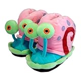 United Labels SpongeBob Schwammkopf 3D Hausschuhe Plüsch Gary, Bunt, 38/40, Pantoffeln mit Anti Rutsch Noppen, Slipper