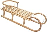 Best for Kids – Holzschlitten | Hörnerrodel 120 cm mit Rückenlehne | Hörnerschlitten | Schlitten Kinder Holz | Kinderschlitten aus Holz | Perfekt für Winterabenteuer bis 200 kg