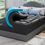 ABENE Matratzen Topper H3 Gel Topper Gelschaum mit Waschbarem Abnehmbarem Bambusfaser Bezug 7cm Höhe Matratzentopper für Boxspringbett（120cmx200cm, Grau）