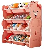 BOGAZY Spielzeugregal 4-stufiger Spielzeug-Organizer Mit 12 Herausnehmbaren Spielzeugbehältern, Für Schlafzimmer, Spielzimmer Aufbewahrungsregal(C)