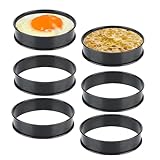 CarsMinders 4 x Edelstahl-Ringe, antihaftbeschichtet, doppelt gerollt, 10 cm, Schwarz