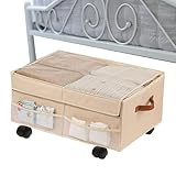 Genérico Aufrollbarer Aufbewahrungskorb aus Oxford-Stoff mit Rollen, für Reisen, Auto, Camping, Schlafzimmer, Garage, Arbeitsplatz, Zuhause, automatisches Zubehör