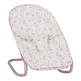 Little Dutch Puppenwippe Puppensitz für Babypuppen Puppen von 33 bis 46 cm Baumwollbezug mit Sicherheitsgurt und Metallgestell - Soft Flowers Weiß/Rosa