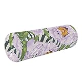 FRODOTGV Nackenrolle mit tropischem Vintage-Blumenmuster, violett, Nackenrolle, rundes Kissen für Bett, Zylinderbett, dekoratives Lendenwirbelstützkissen, Schlaf