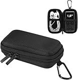 AGPTEK Tasche für 1,8 Zoll MP3 Player, Tragbar Muschelschale Kasten Tasche Hülle Etui für iPod Nano, Kopfhörer, Kleingeld, Schlüssel, Karte, Schwarz