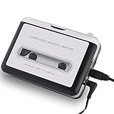 Incutex Kassette zu MP3 Konvertierer und Player mit PC, tragbarer USB Kassettenspieler to MP3 Converter