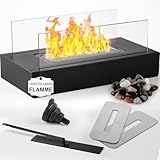 Ceblish Tischkamin [3h Brenndauer] | Tischfeuer Set für Indoor und Outdoor | Ethanol Kamin mit Einstellbare Flamme und Sicherheitsglas | Bioethanol Tischkamin