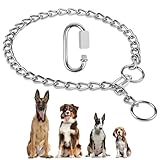 AUAUY Kettenhundkragen, Edelstahl Hundehalskette, Verstellbare Hunde Halsband mit Verbindungsverschluss, Hunde Kette zum Hundetraining, Halskette P-Kettenkragen für Hunden (L: 65 cm, Ø 4,0 mm)