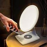 LOGT Tageslichtlampe 10000 Lux Lichttherapielampe mit Kabellosem Ladegerät Sonnenlicht Lampe Drehbar mit 6 Timern und Dimmbar Touch Schalter Therapielicht UV Frei Schreibtischlampe