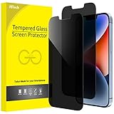 JETech Sichtschutz für iPhone 14 6,1 Zoll, Anti-Spähen Privatsphäre Schutzfolie Panzer Schutz Glas Folie Displayschutz, 2 Stück