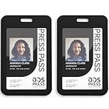 2 Stück Ausweishülle Doppelseitigen Fenstern Kartenhalter Ausweis Beidseitig Transparenter ID Card Holder für Office School ID Credit Proximity Key Card Führerschein und Pass (Schwarze vertikale)