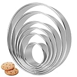 6 Stück Ausstechformen Rund, (15,5 cm|13,2 cm|11 cm|9 cm|7,7 cm|5,2 cm)Edelstahl Circle Cookie Cutter Set, Großer Ausstecher Rund, Donut Ausstecher Ring, Ringe Keksformen für Kekse Kekse Kuchen Backen