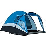 Portal Zelt 4 Personen 180cm Stehehöhe Hoch Camping Kuppelzelt XXL mit Vorzelt Seitentür&Fenster 3 4 Saison 3000mm Wasserdicht für Outdoor Festival Familie