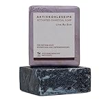 Live By Eco - Schwarze Seife mit Aktivkohle, Für Fettige Haut, Entgiftung und Tiefenreinigung, Vegan Seife, Nachhaltig, Handgemacht Seife, Naturseife - 100g