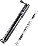 PRO BIKE TOOL Mini Fahrradpumpe mit Manometer für Presta & Schrader Ventile- Fahrrad Pumpe mit hohem Druck bis 6,9 Bar - kompakt & leichte Luftpumpe mit Druckmessgerät für Rennrad & Mountainbike