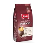 Melitta BellaCrema Intenso Ganze Kaffee-Bohnen 1kg, ungemahlen, Kaffeebohnen für Kaffee-Vollautomat, kräftige Röstung, geröstet in Deutschland, Stärke 4