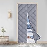 Magnet Wärmeschutzvorhang für Türen 90 x 200 cm, Oxford Thermovorhang Tür,Wasserdicht Thermo Türvorhang,Türvorhang Kälteschutz für Balkontür,Winddicht, Haustierfreundlich
