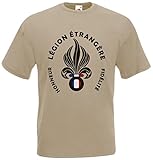 Fremdenlegion Frankreich Légion étrangère T-Shirt Fanshirt (Khaki, M)