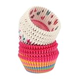 FELTECHELECTR 400 Stück Ölbeständige Einweg Muffin Pappbecher Regenbogen Muffinförmchen Für Cupcakes Desserts Und Snacks Ideal Für Geburtstagsfeiern Hochzeiten Und Partys Stabil Und