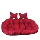 Hängeschaukelkissen für den Außenbereich, mit zwei Eiern, luxuriös, für Terrasse, Loveseat, Hängeschaukel, Stuhlkissen, waschbar, Eierstuhlkissen für Garten/Terrasse