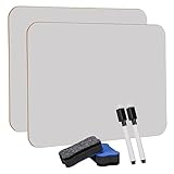 Hisredsun 2 Stück whiteboard klein, Mini Whiteboard a4, abwischbare tafel mit 2 Stiften und 2 Radiergummis, kleines whiteboard für Klassenzimmer, Zuhause und Büro