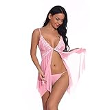 Damen Sexy Negligee Frauen Spitze Dessous Front Closure Babydoll V Ausschnitt Nachtwäsche Sexy Chemise Nachthemd Unregelmäßige Boudoir Night Nightdress Korsett Dessous für Frauen#1147