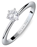 Verlobungsring Damen Silber 925 Zirkonia Stein Ring mit Gravur Sterling Silberring für Frau Frauen Sie Verlobungsringe Damenring rhodiniert Echtschmuck Antragsring Engagement Promise Ring Ringgröße 52